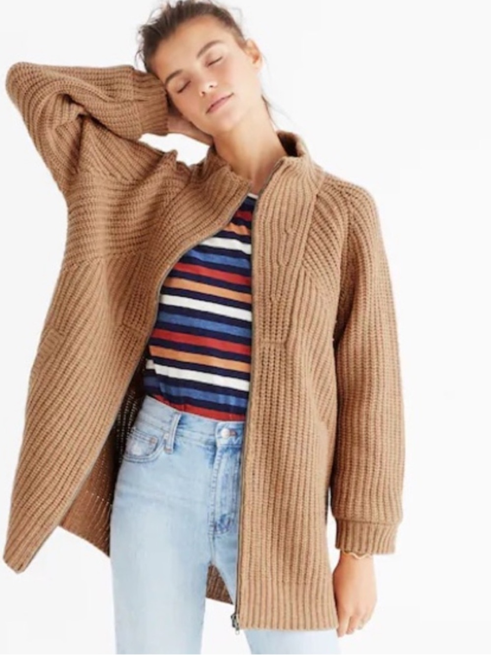 Madewell Ribbed Zip Cardigan Sweater